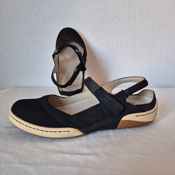 Dansko Raeann Mary Jane Sport Sandals Hook Loop Mesh Leather Black - Picture 4 of 12